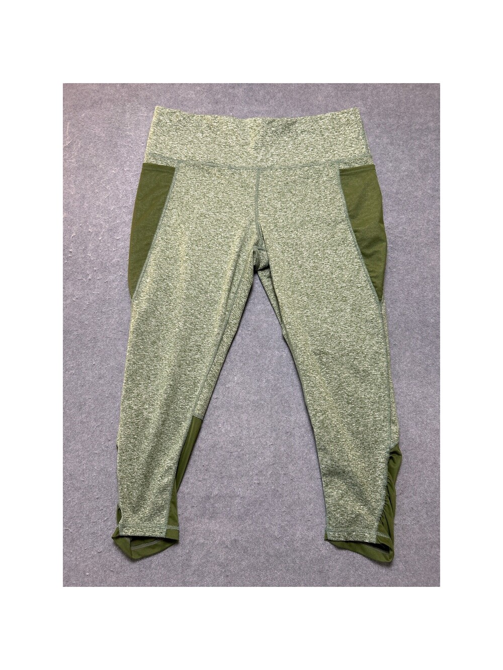 Xersion Womens XXL 7/8 Ankle Leggings Green Quick-Dri High Rise Pocket Yoga